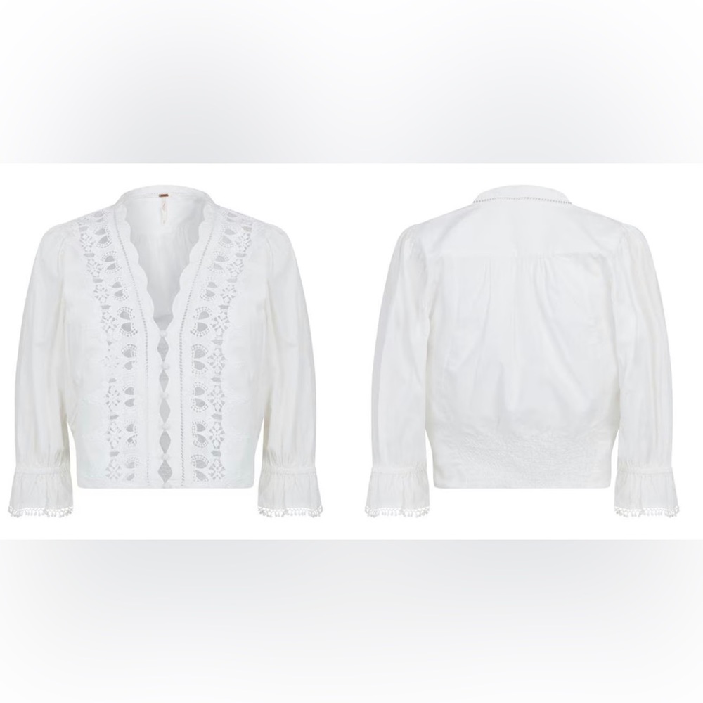 free People LOUELLA EMBROIDERED TOP